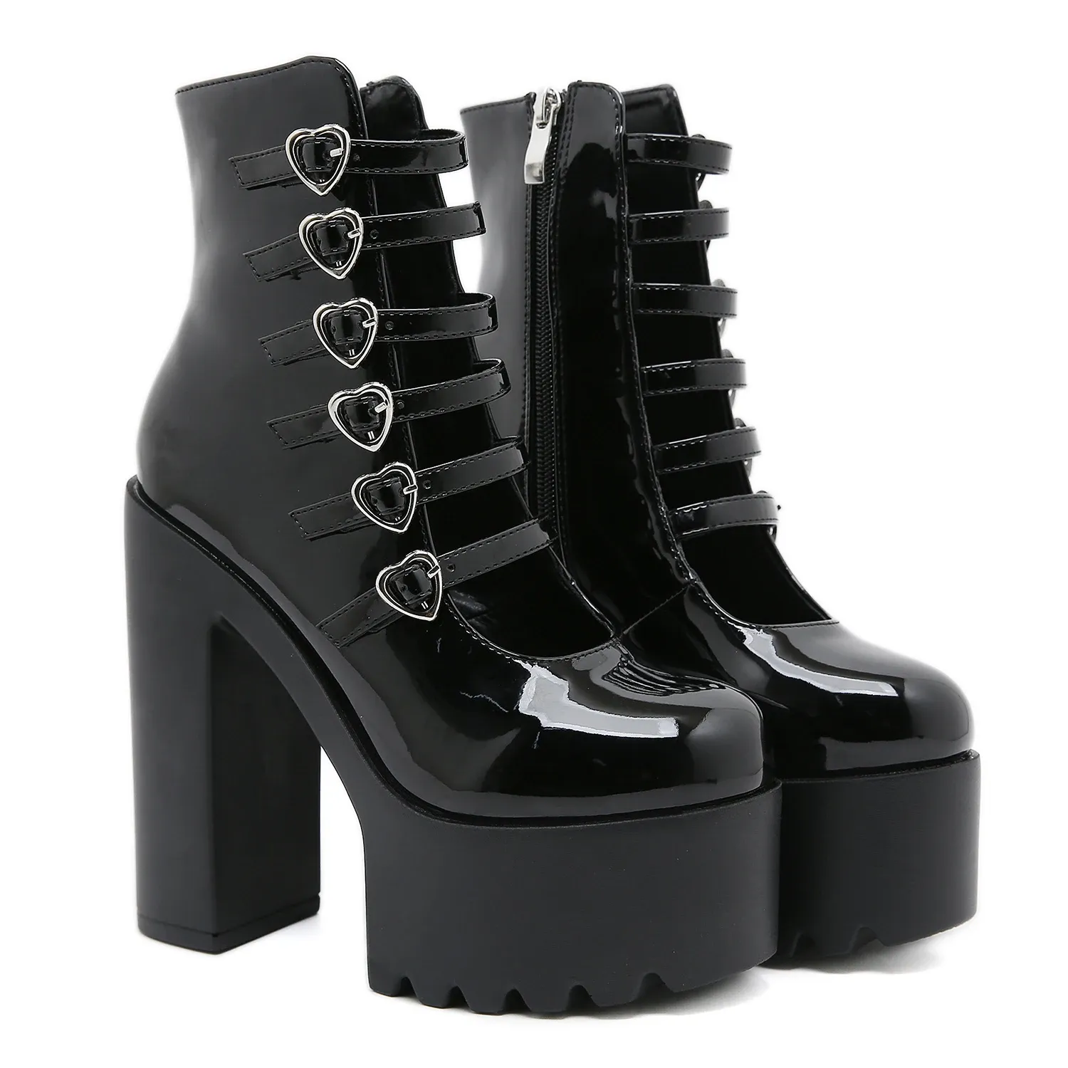 Escarpins Mary Jane à talon carré et double bride