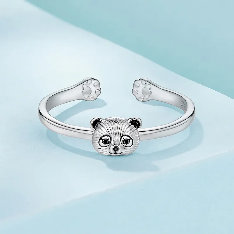 Bague panda en argent 925 WOSTU au style ludique