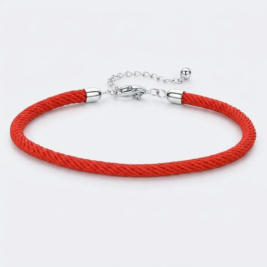 Bracelet cordon rouge argent 925