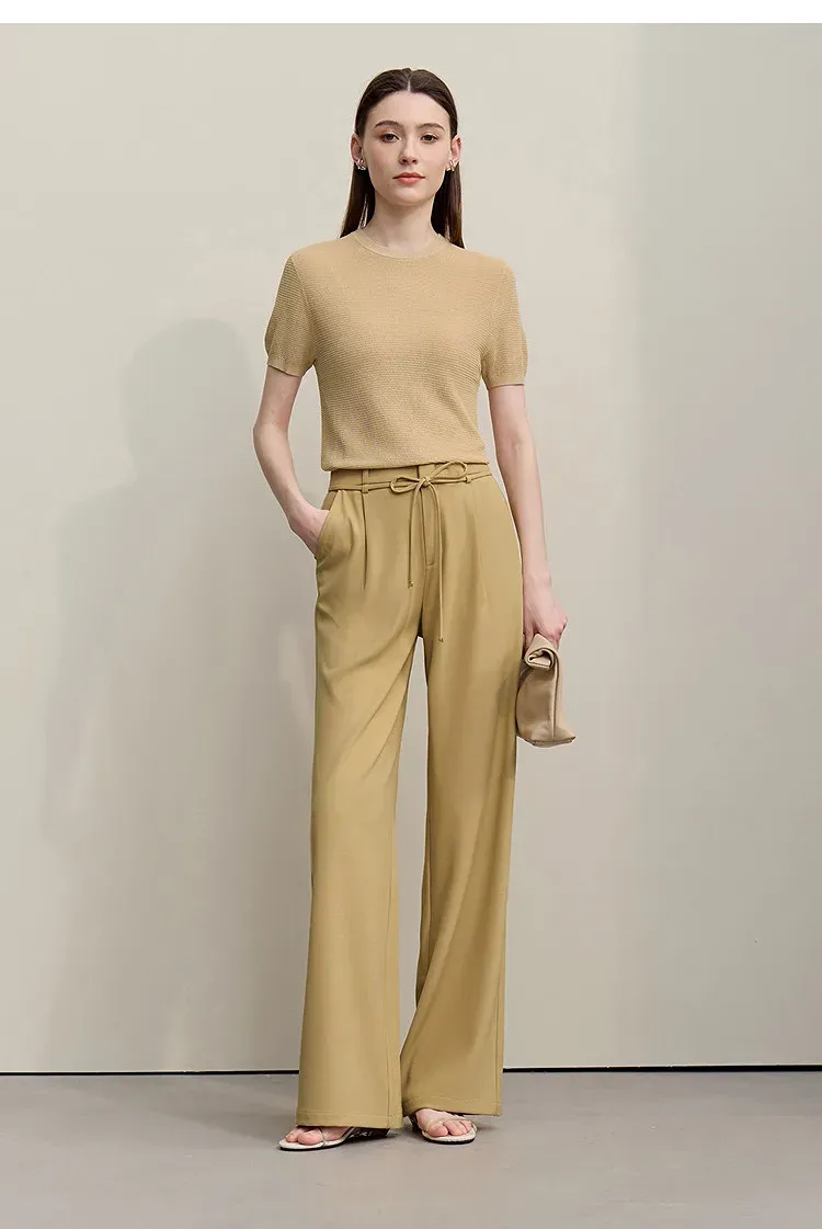 Pull en maille AMII col rond coupe droite pour femme