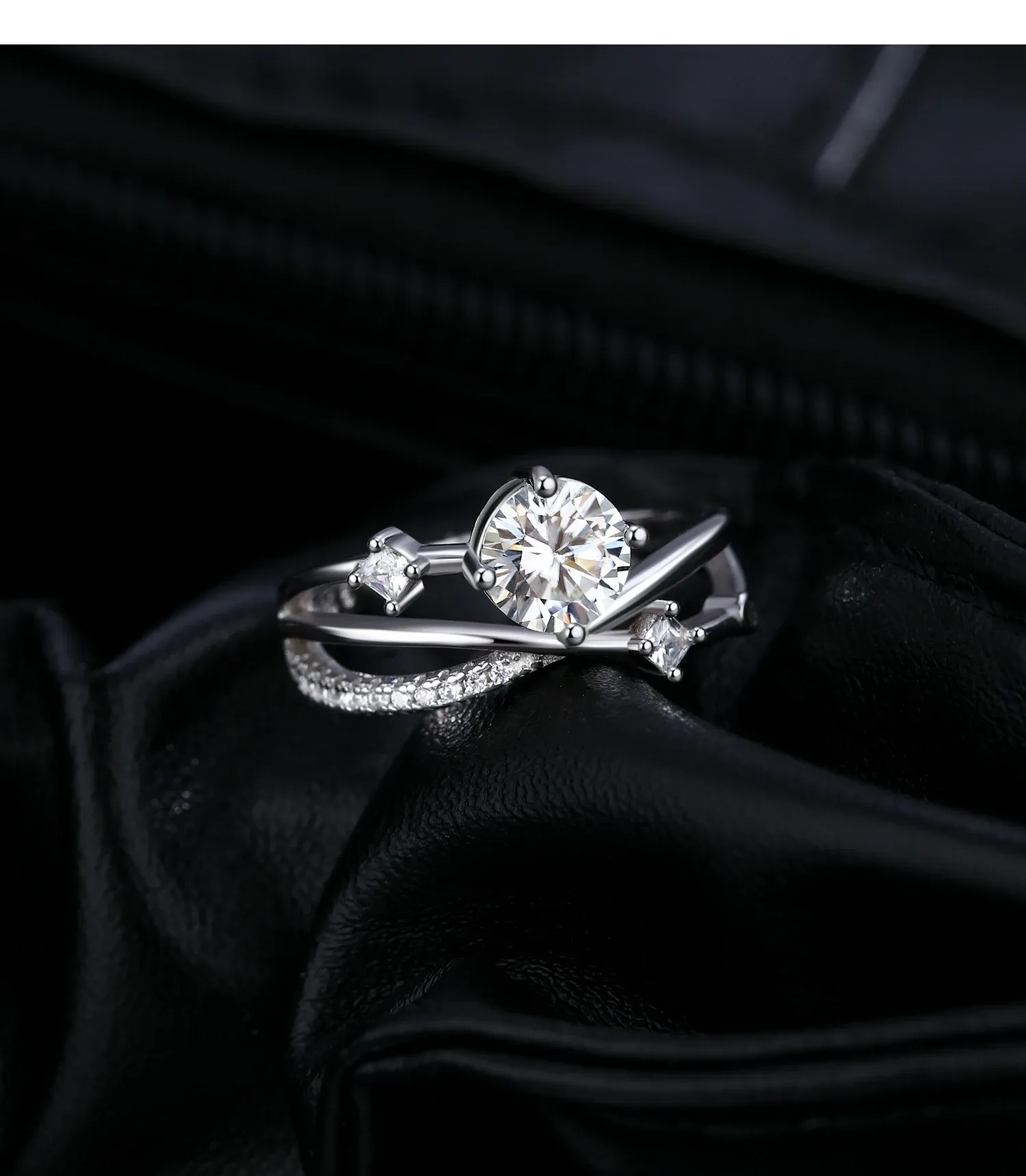 Alliance moissanite ronde en argent 925 MODIAN