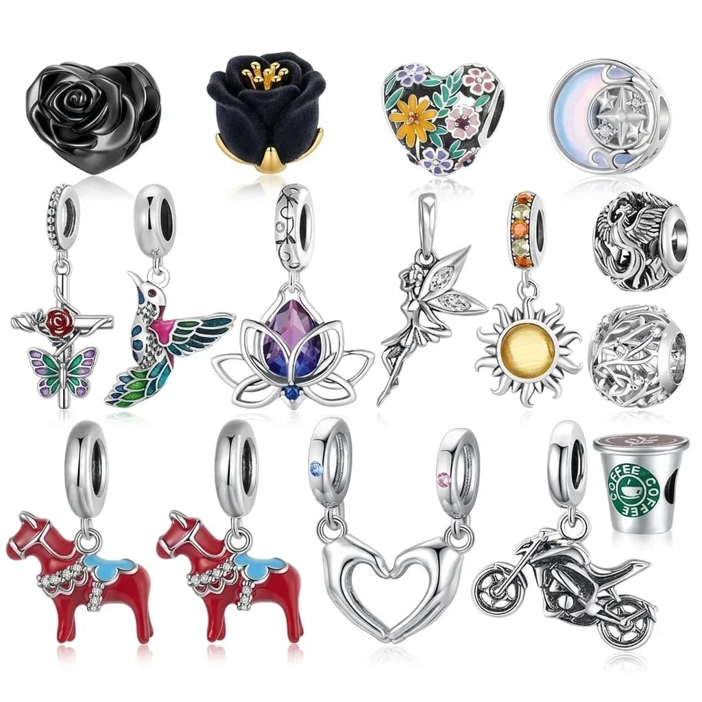 סט תליוני צמיד כסף מעוצבים