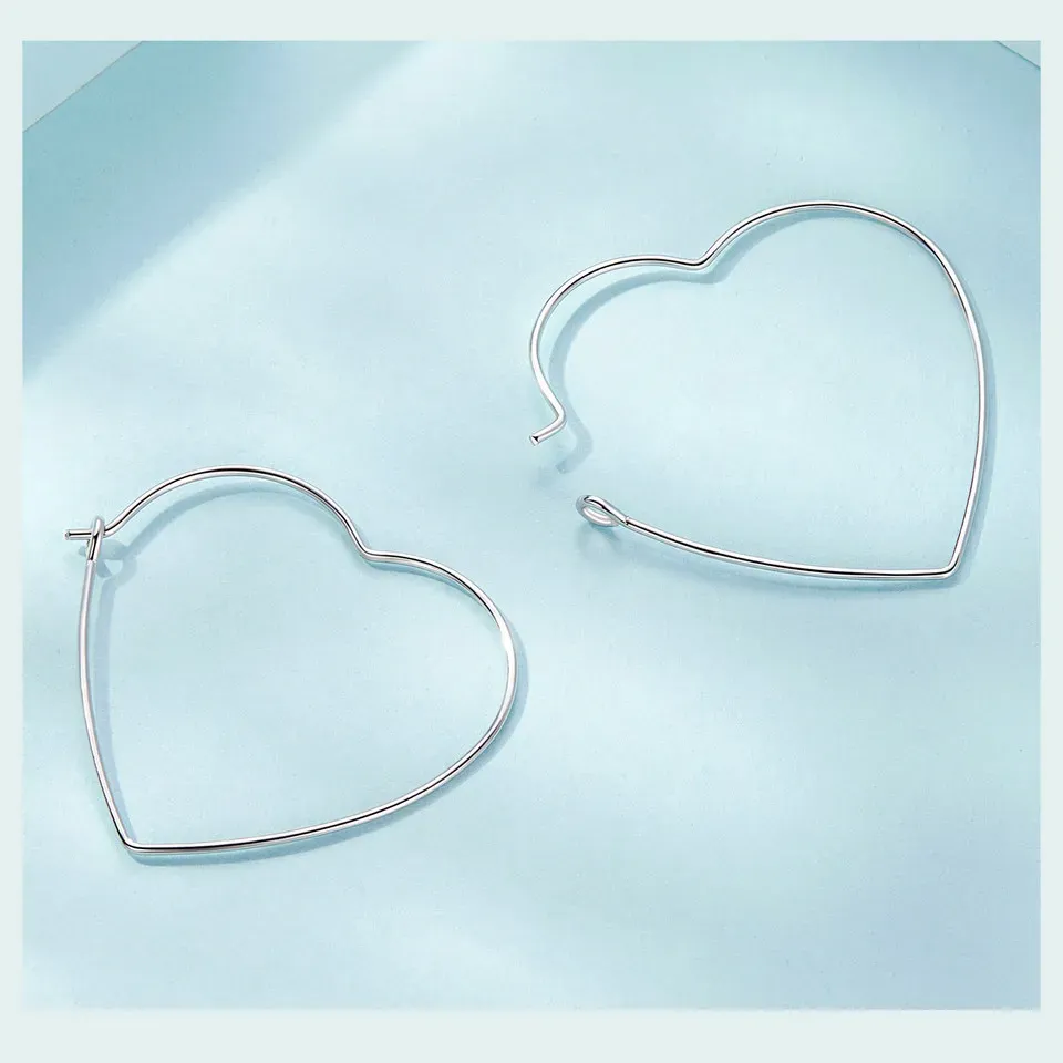 Boucles d’oreilles hexagonales en argent 925 WOSTU, finition blanche