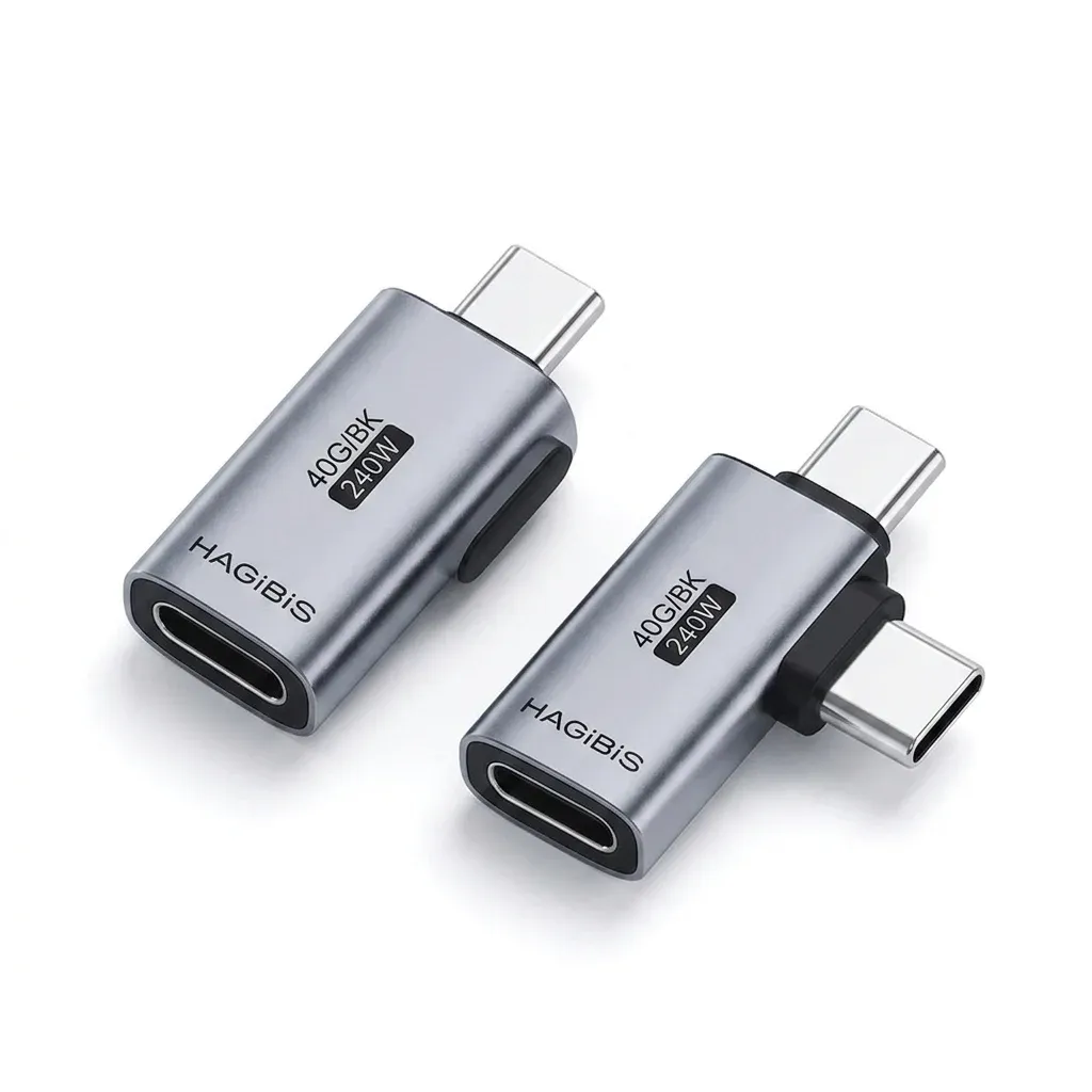 Adaptateur USB-C coudé 240W Hagibis 40 Gbit/s 8K