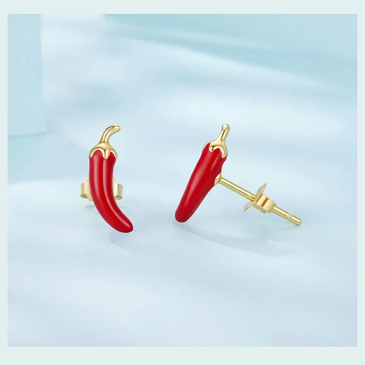 Boucles d’oreilles puces cerise en argent 925 WOSTU