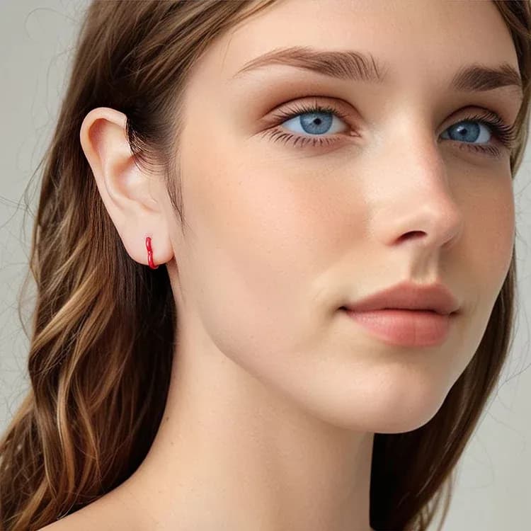 Créoles vintage en argent 925 avec cœur coloré WOSTU