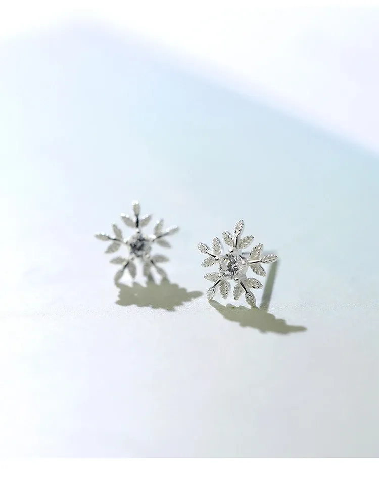 Boucles d’oreilles flocon en argent 925 et zircon MODIAN