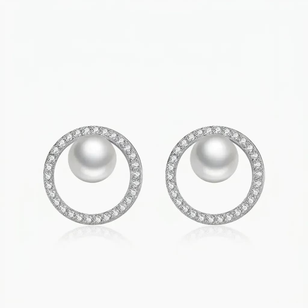 Boucles d’oreilles puces argent 925 perle