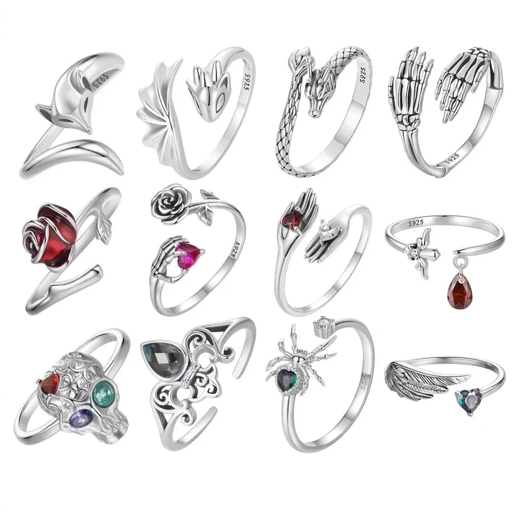 Bague WOSTU argent 925 dragon araignée