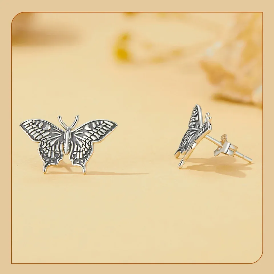 Parure papillon réglable en argent 925 oxydé WOSTU