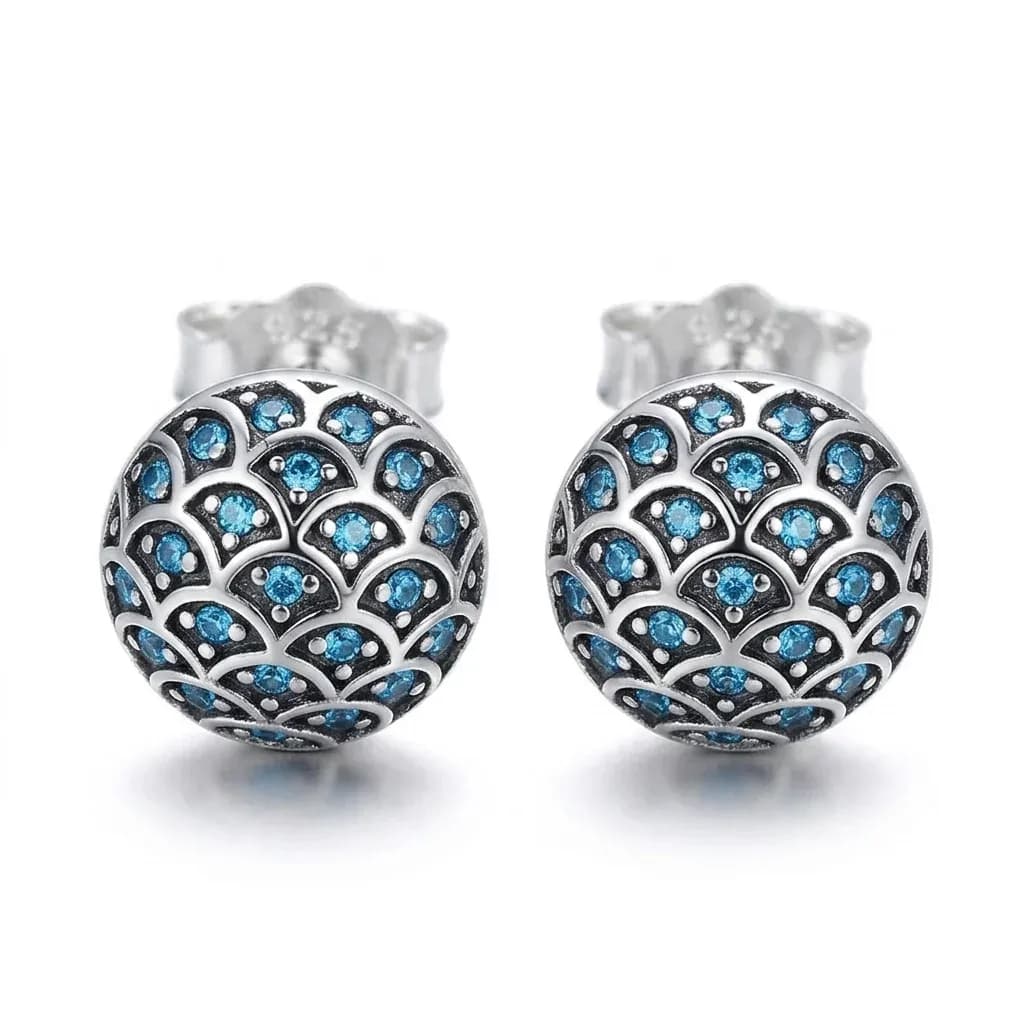 עגילי צמוד כסף 925 כחול WOSTU