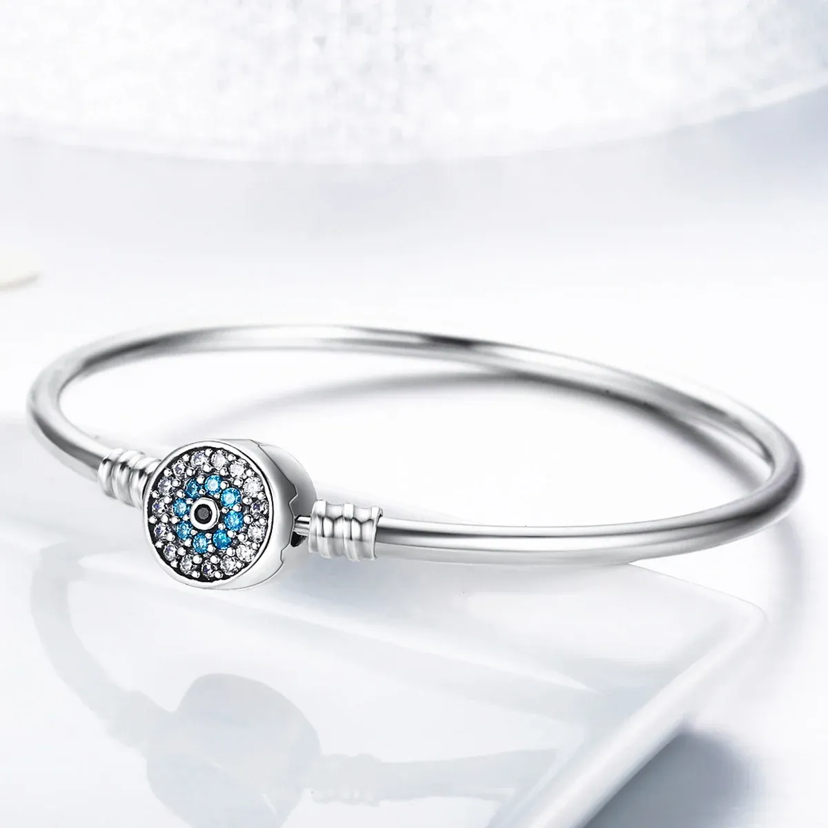 Bracelet WOSTU en argent 925 avec flocon et zircon bleu