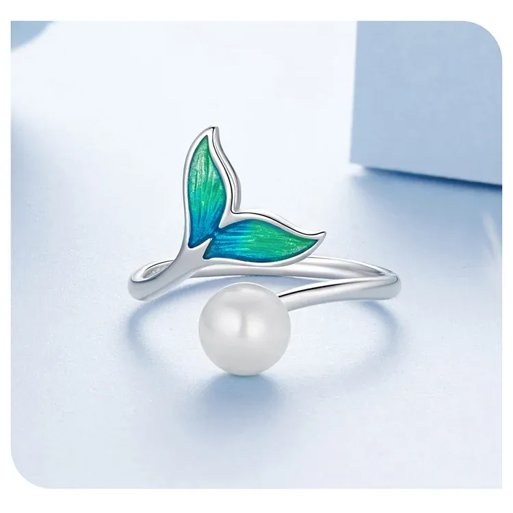 Boucles d’oreilles et bague sirène WOSTU en argent 925