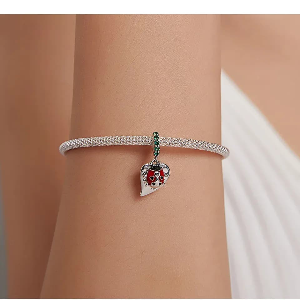 Breloque cœur arc-en-ciel en argent 925 WOSTU