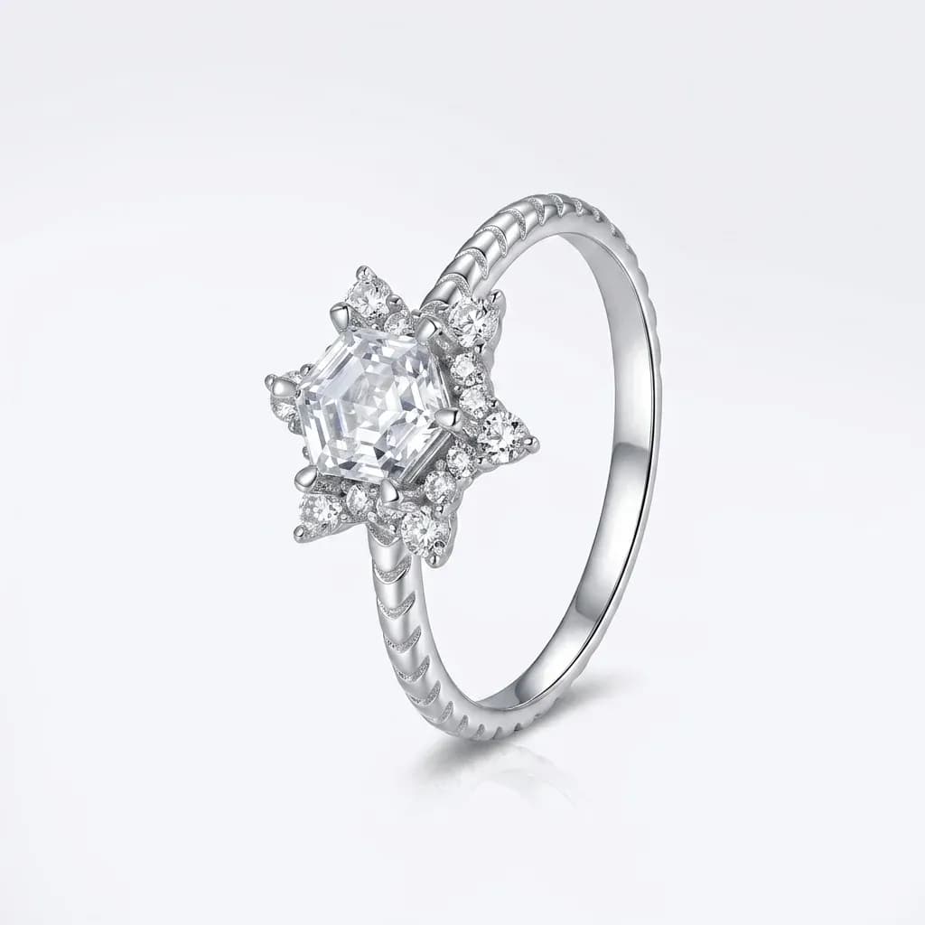 Bague fleur de glace argent 925