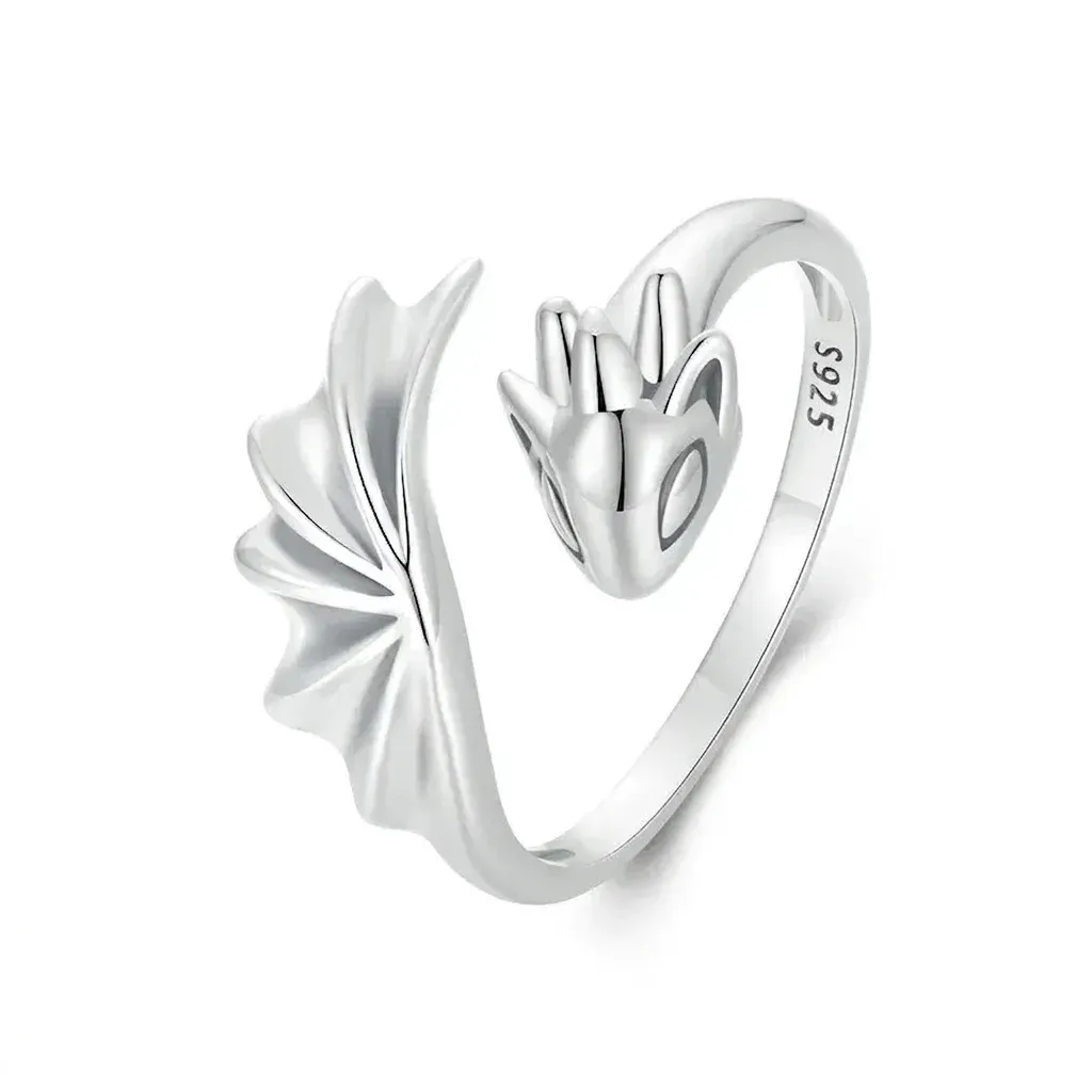 Bague dragon argent 925 oxydé