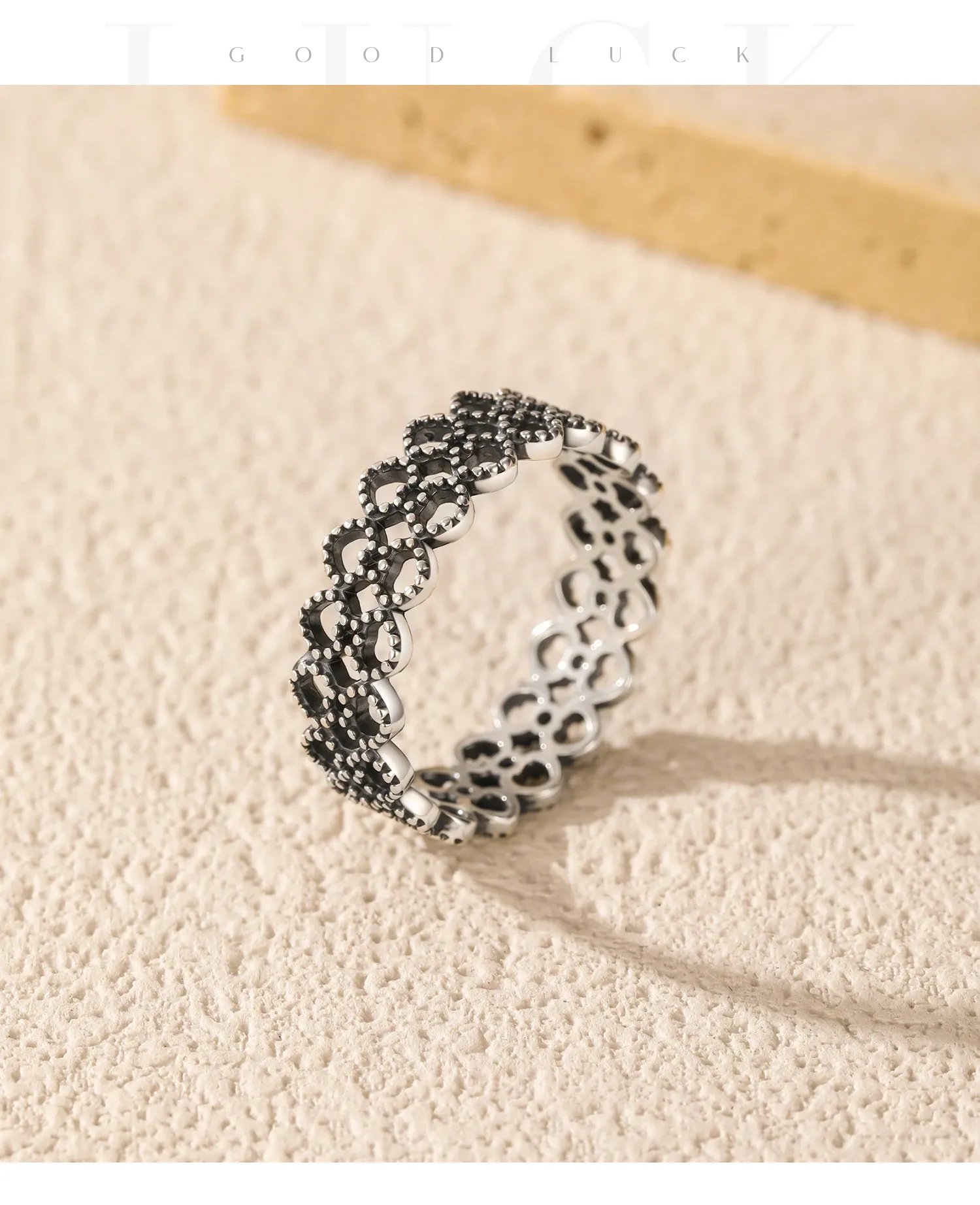 Bague cœur ajouré en argent 925 MODIAN au style vintage