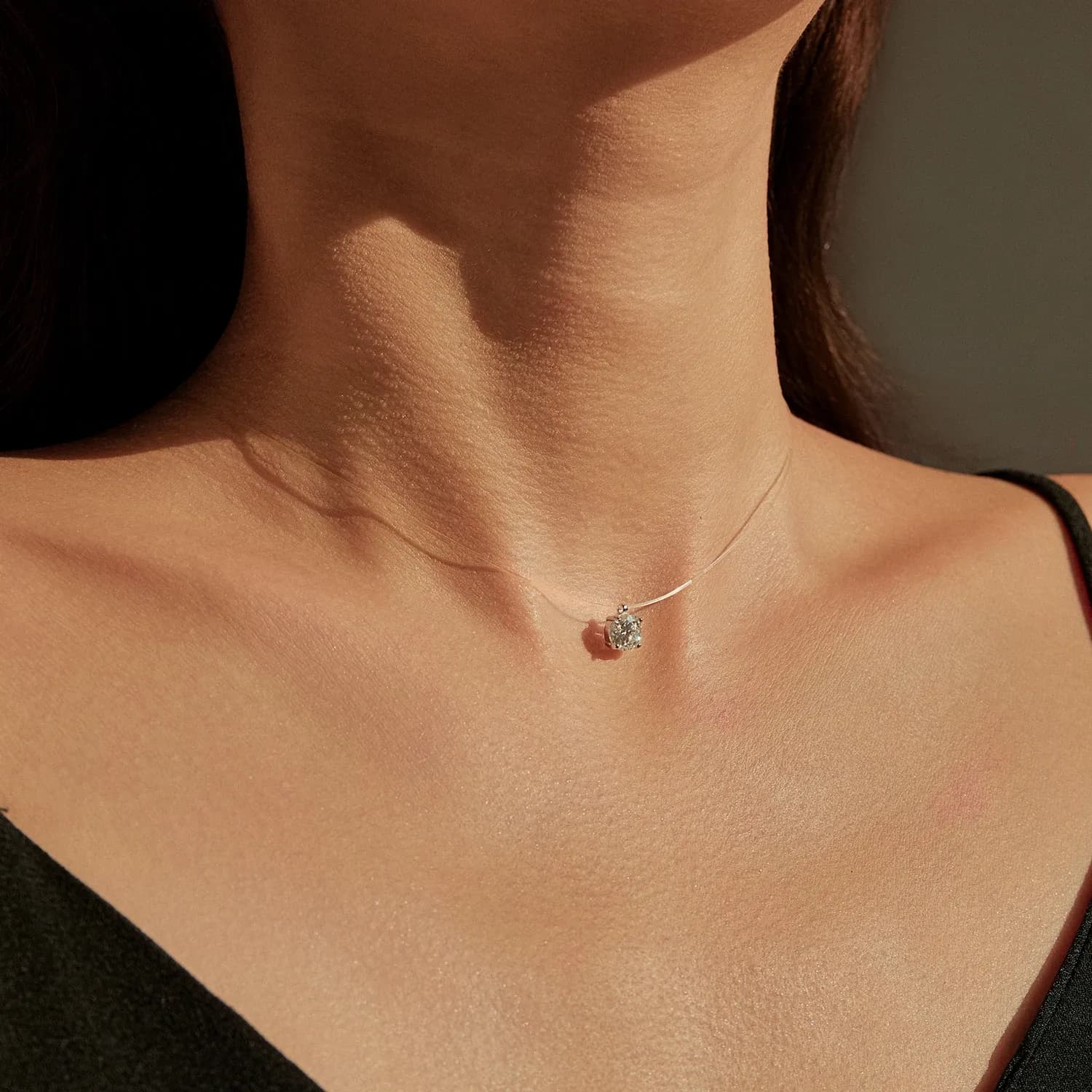 Collier moissanite ronde 1 ct en argent 925 MODIAN