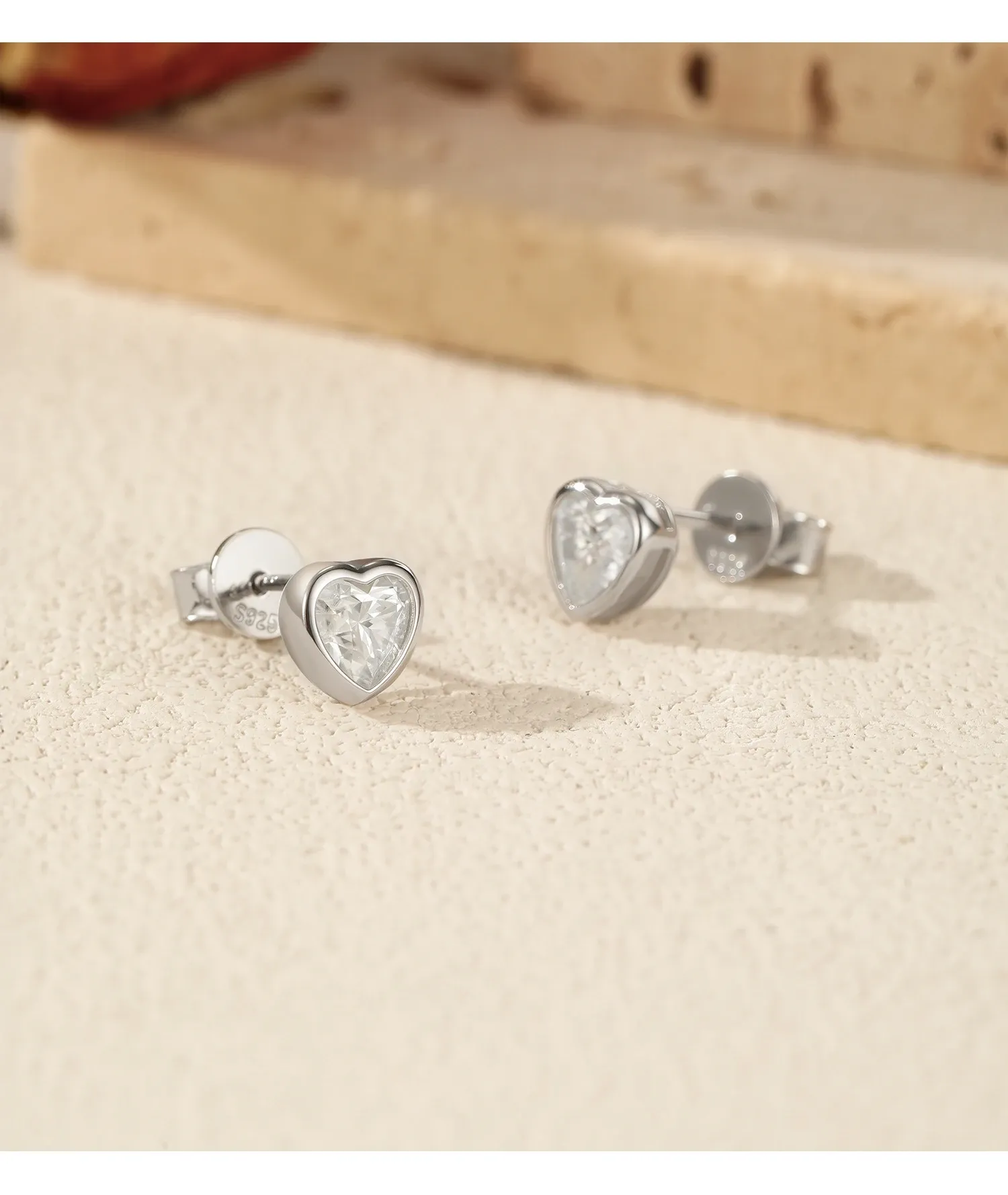 Boucles d’oreilles cœur en moissanite MODIAN en argent 925