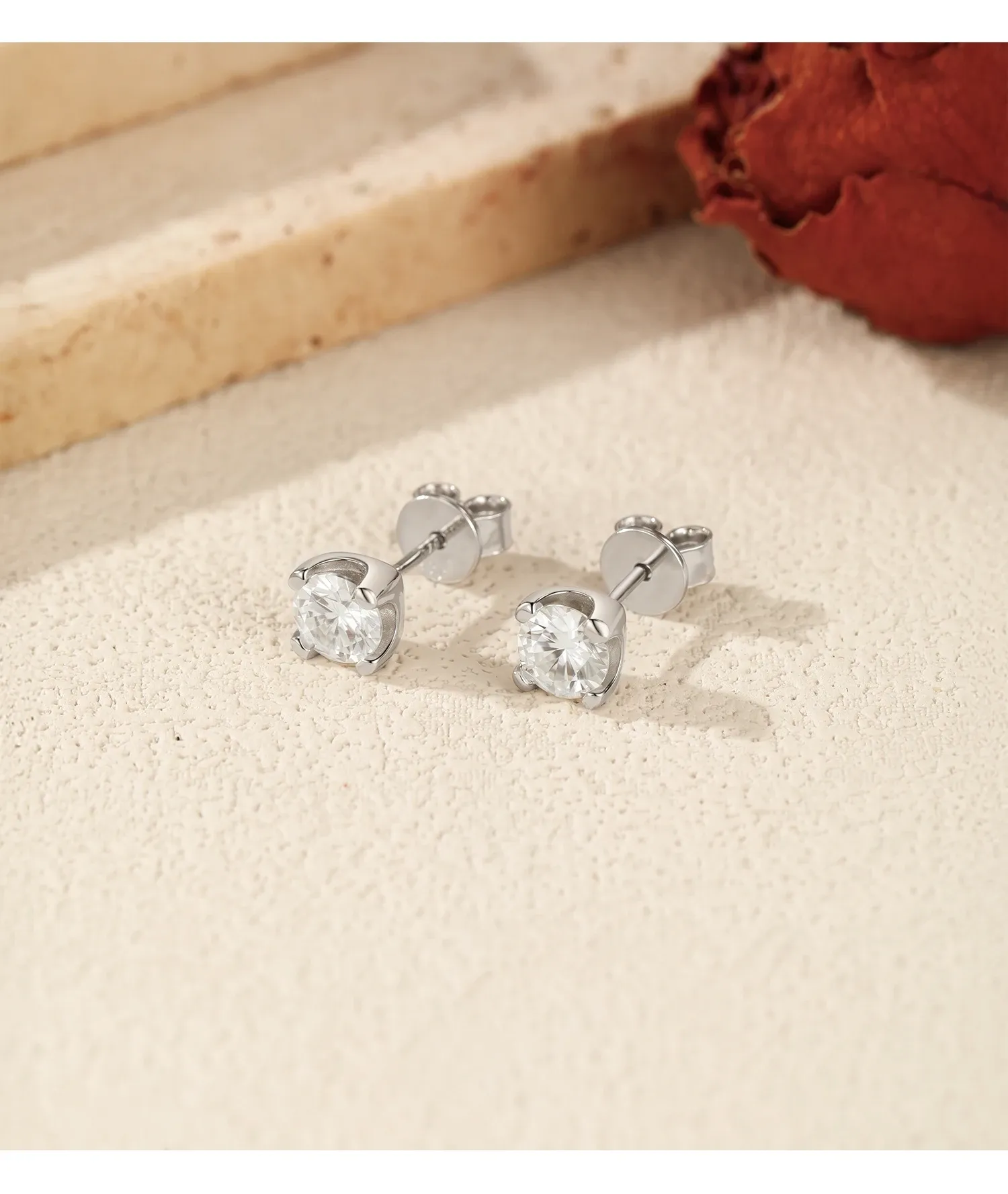 Boucles d’oreilles puces Moissanite carrées en argent 925 MODIAN
