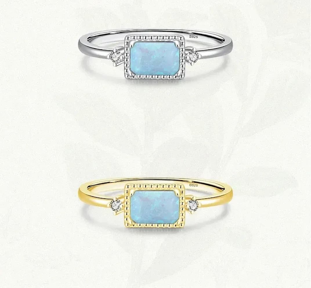 Bague argent 925 opale naturelle MODIAN