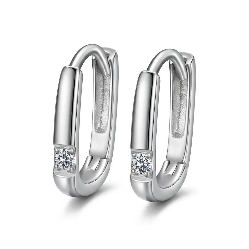 Boucles d’oreilles ovales moissanite argent 925