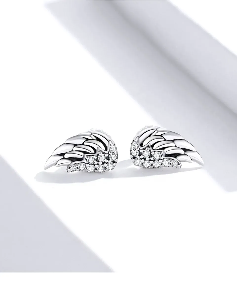 Boucles d’oreilles ailes d’ange en argent 925 Bamoer