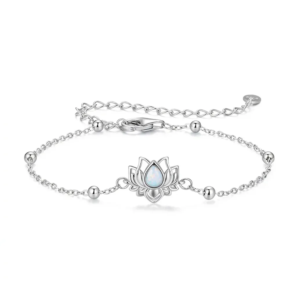 Bracelet lotus opale argent 925
