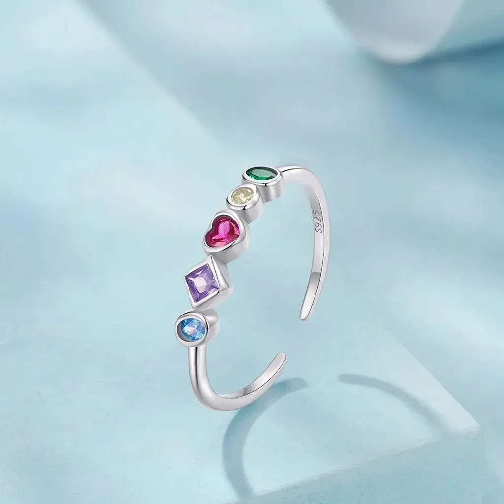 טבעת פתוחה מכסף 925 עם זירקונים