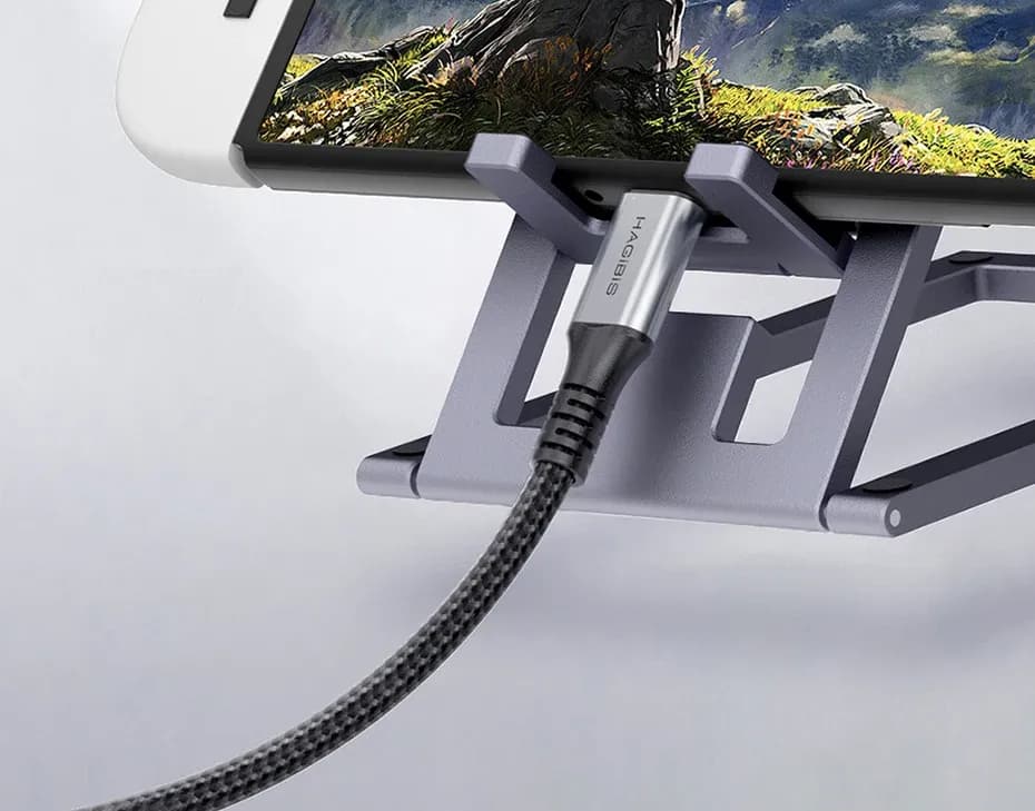 Support de bureau pliable en aluminium Hagibis pour téléphone et tablette