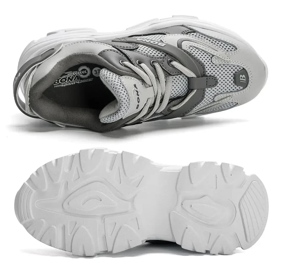 Baskets plateforme BONA respirantes à lacets pour femme