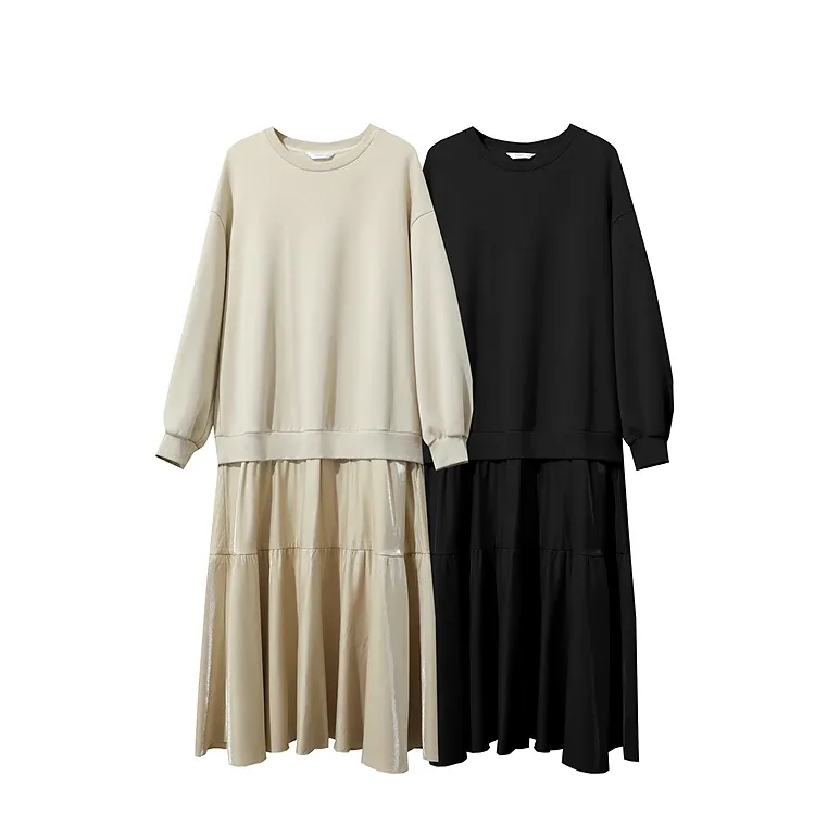 Robe-pull patchwork AMII en maille ample pour l’hiver