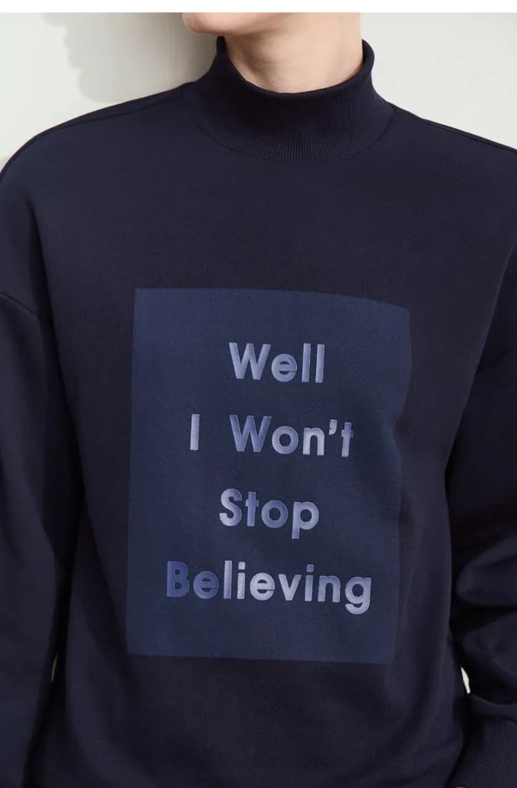 Sweat femme AMII imprimé à col semi-montant, coupe loose