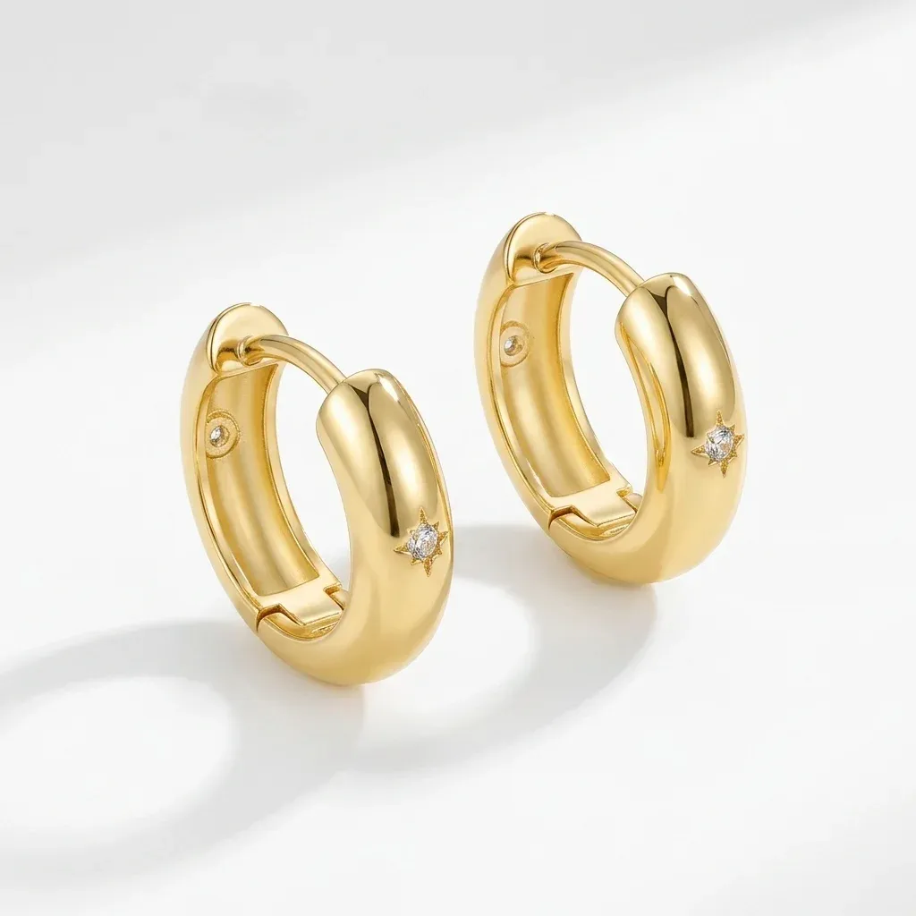 Créoles dorées WOSTU avec zircon