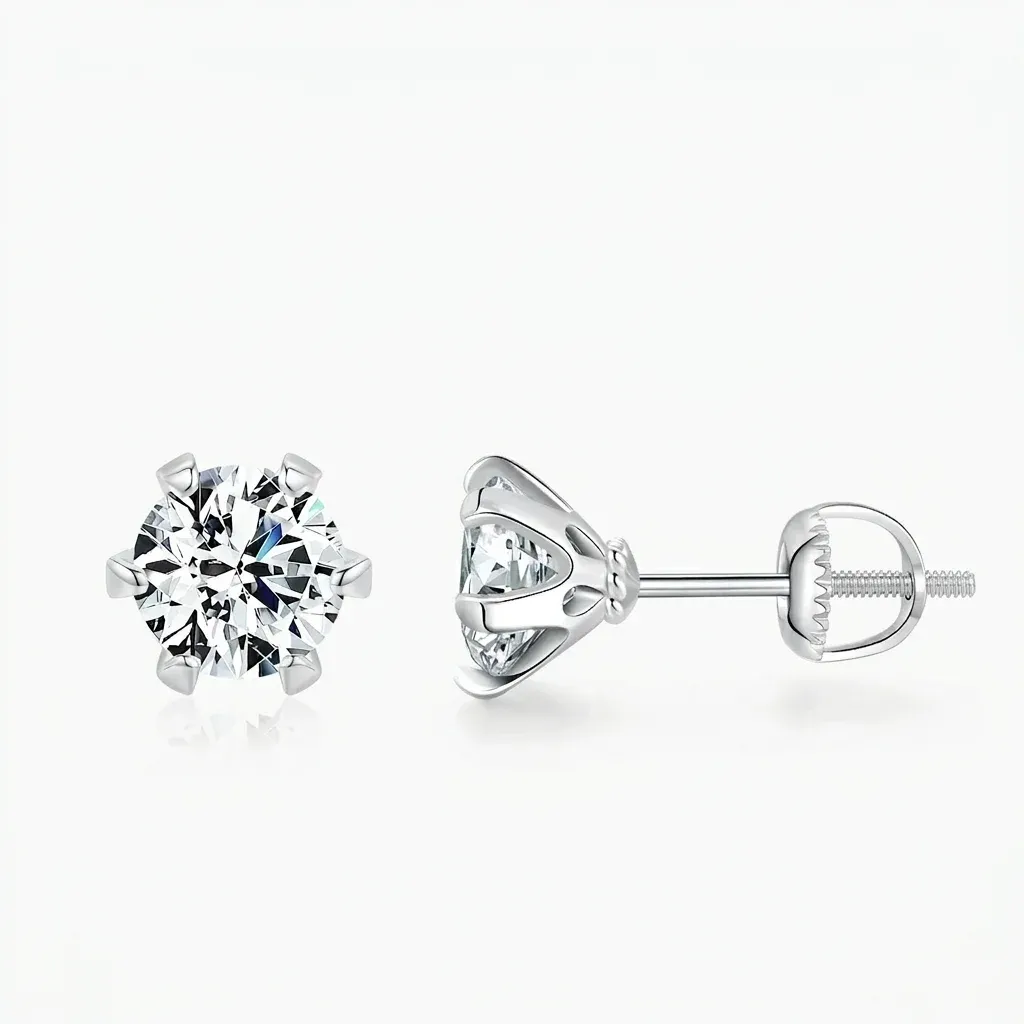 Boucles d’oreilles puces moissanite argent 925