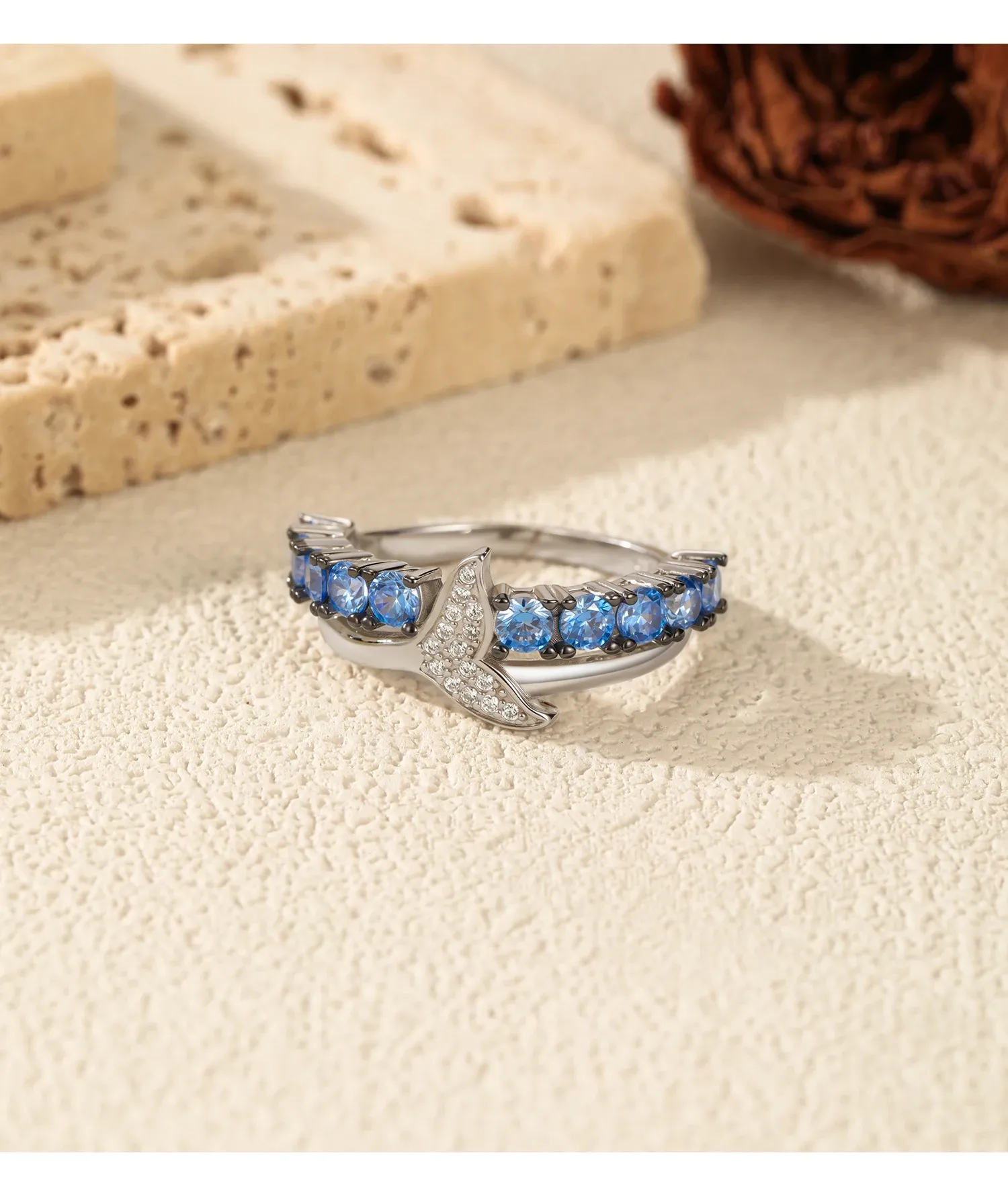 Bague queue de sirène MODIAN en argent 925 et zircon bleu