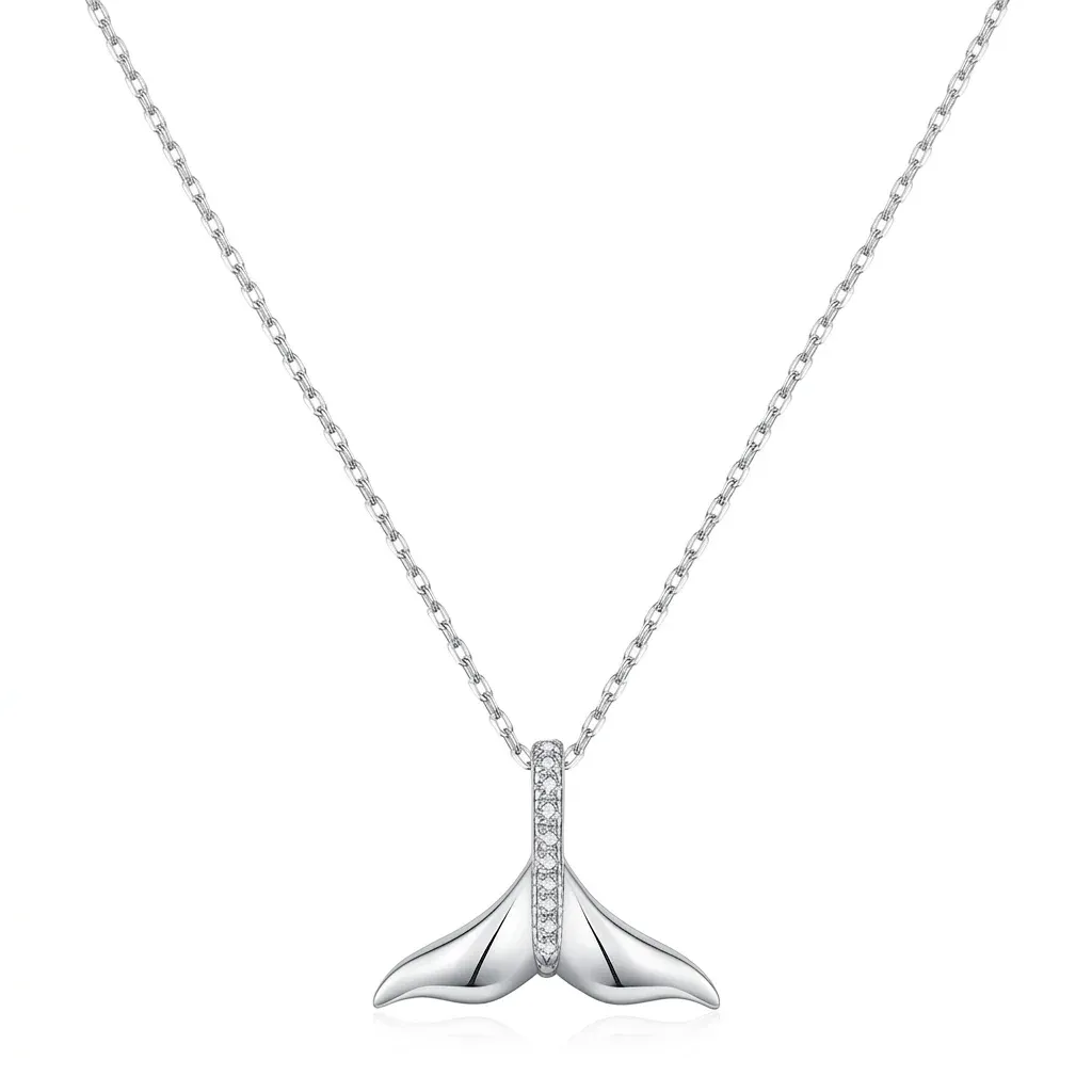 Collier sirène argent 925 zircon blanc