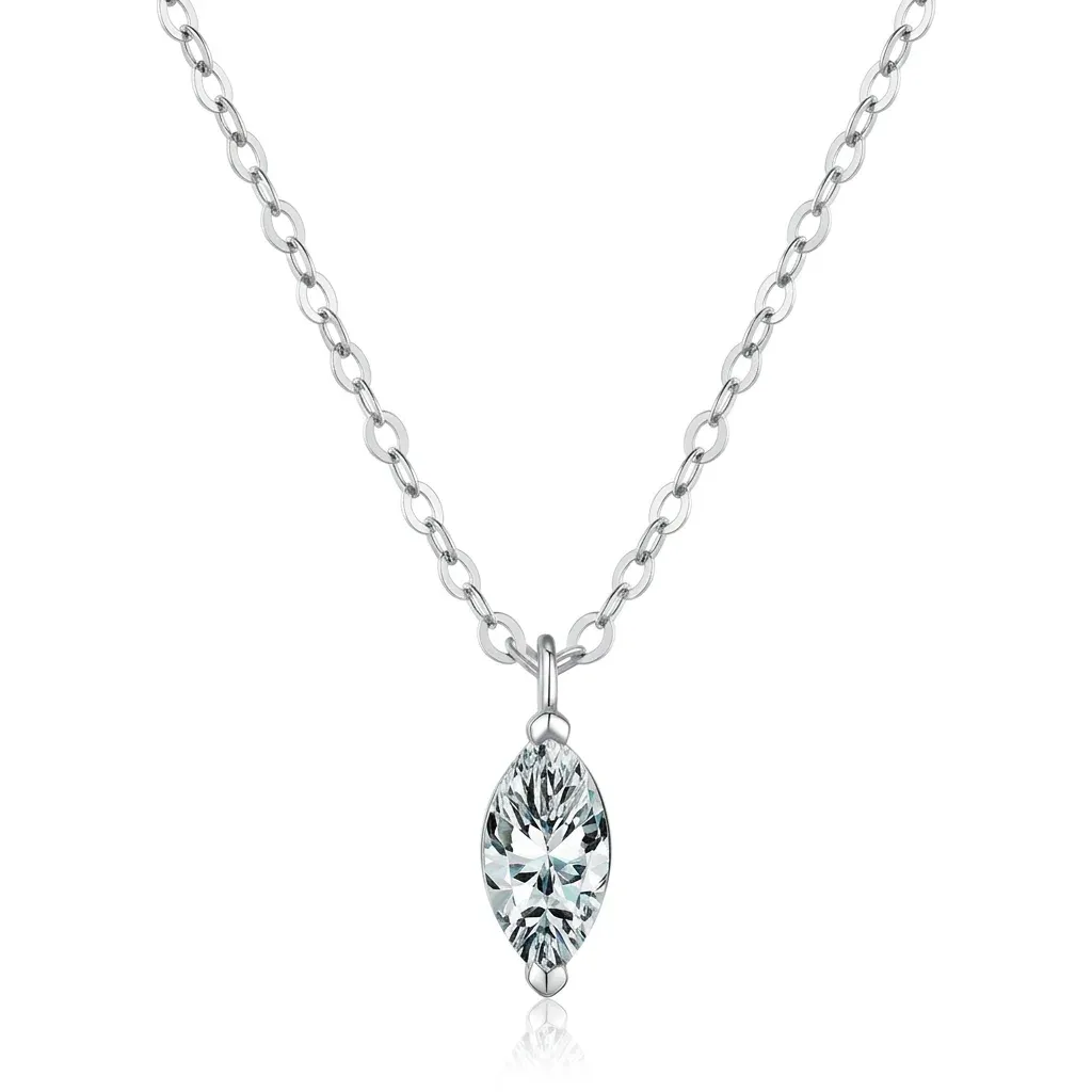 Collier moissanite marquise argent 925