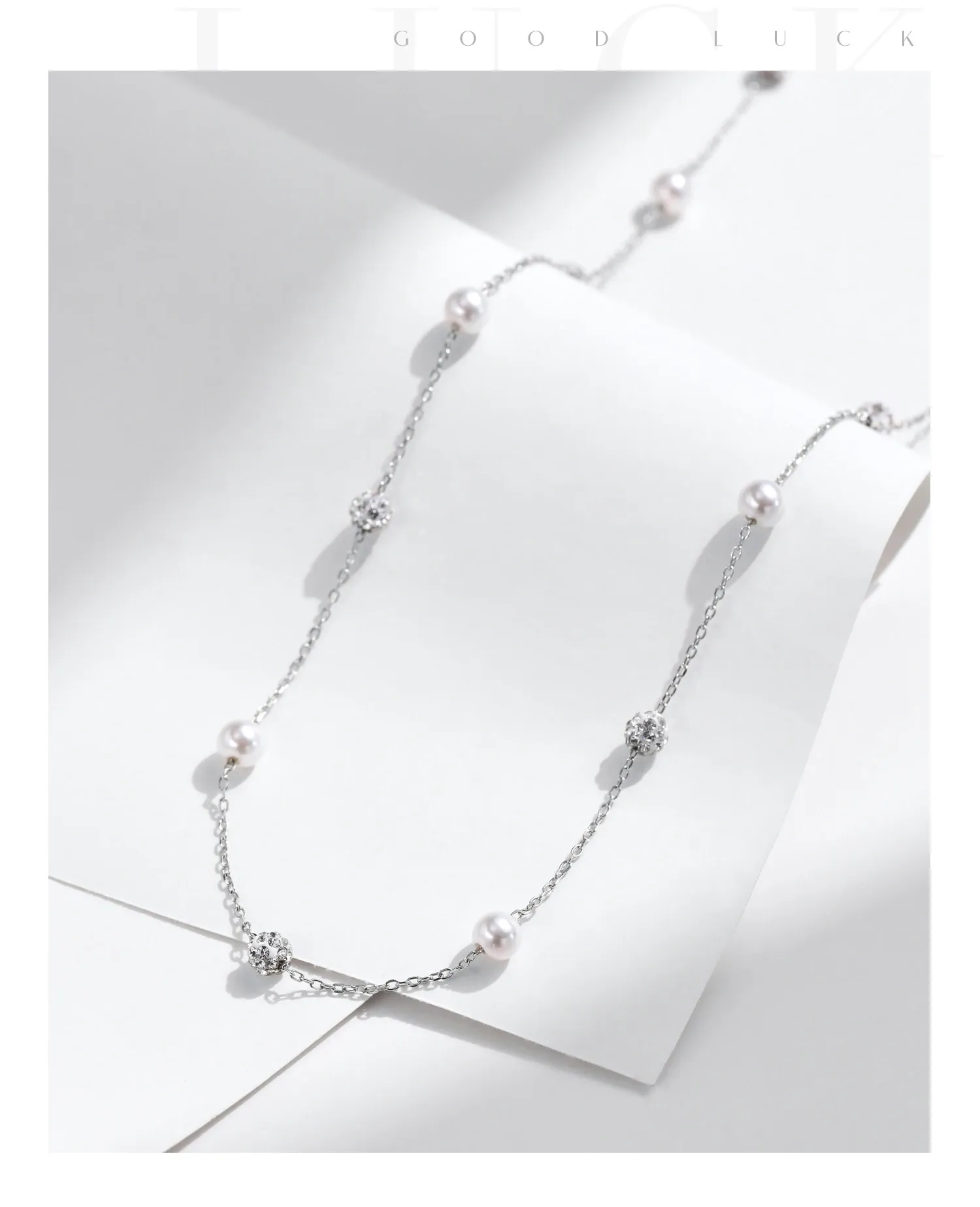 Collier Y en argent 925 avec zircons scintillants MODIAN