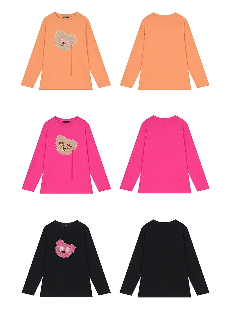 T-shirt femme ELFSACK en maille coton, motif ourson Y2K