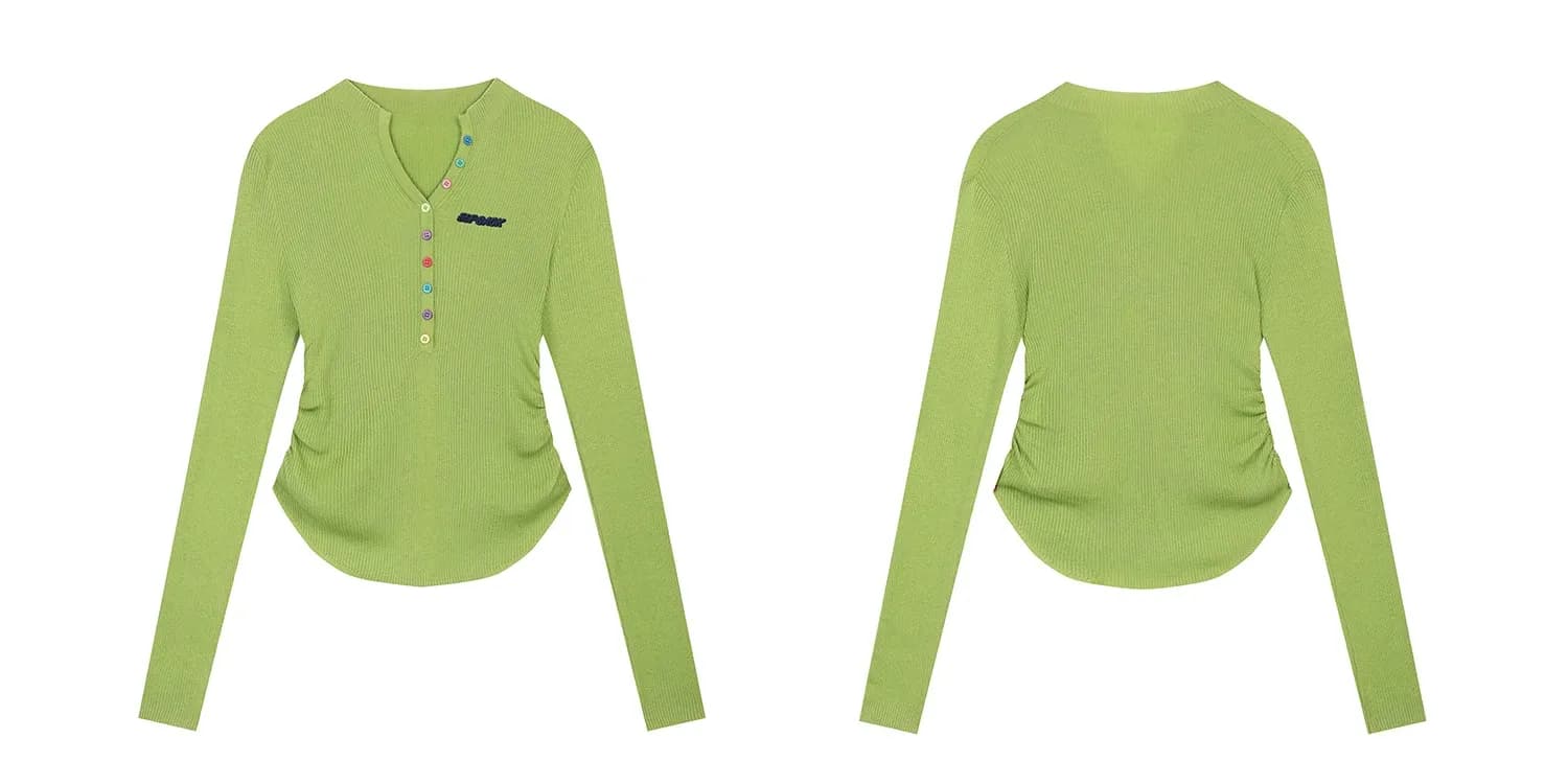 Pull en maille boutonné col V pour femme ELFSACK