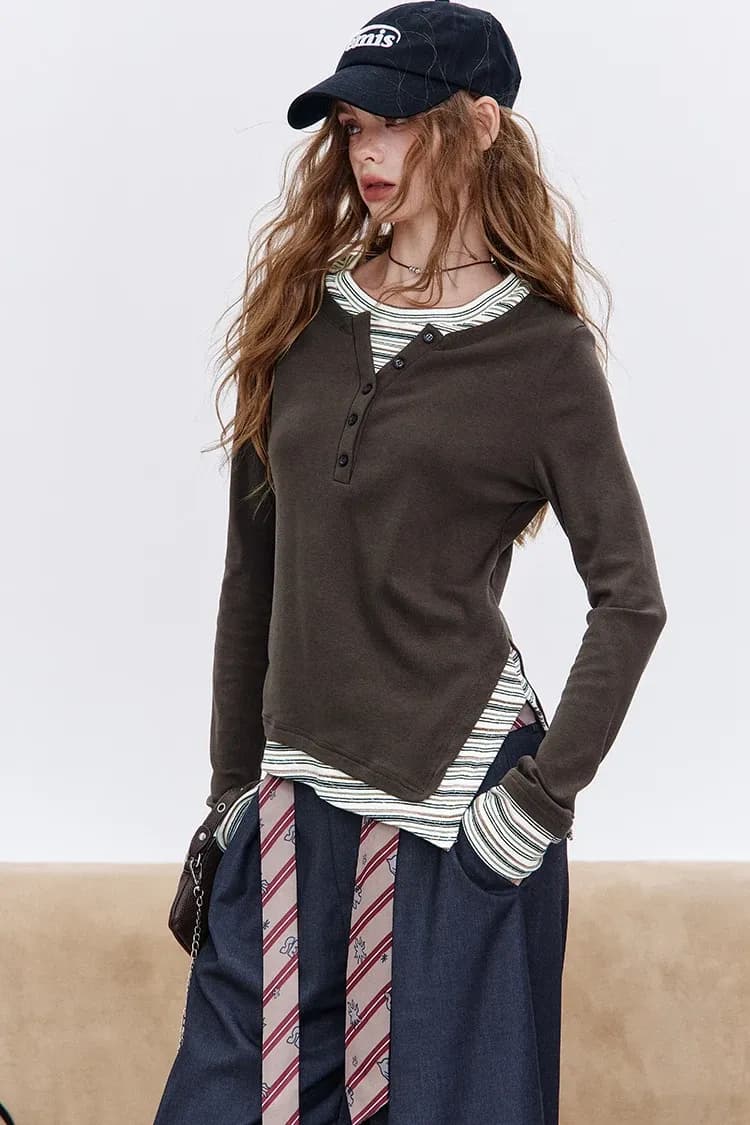 Ensemble ELFSACK bicolore en maille à manches longues