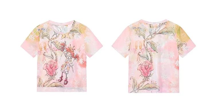 T-shirt Y2K en maille ELFSACK à imprimé cartoon