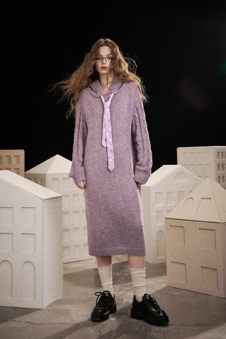 Robe longue ELFSACK à cordon, coupe ample et esprit hiver