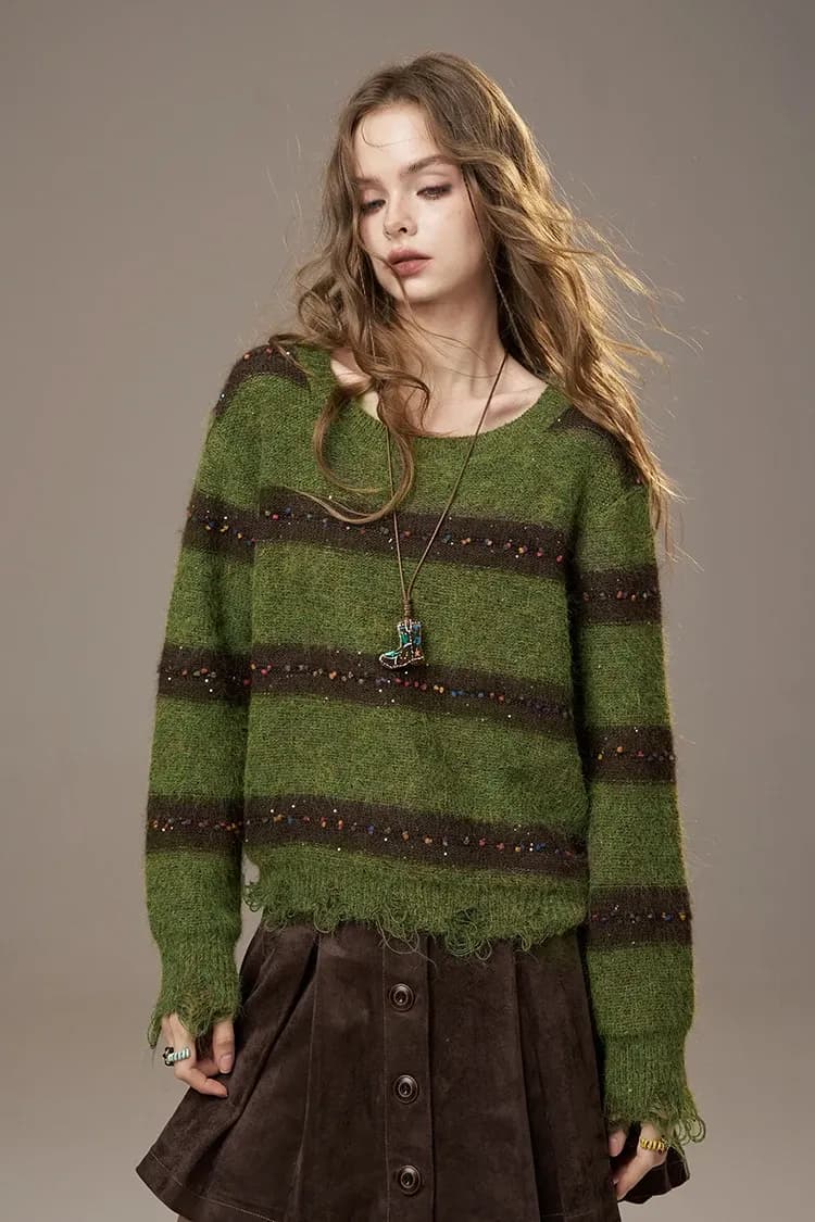 Cardigan ELFSACK en maille à col V et motif cartoon