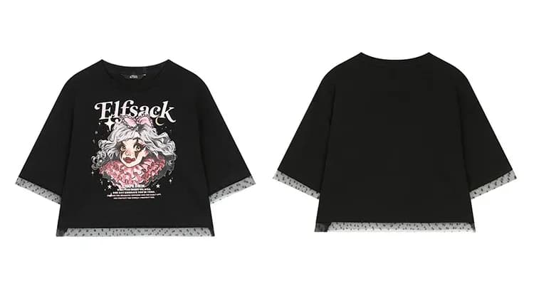 T-shirt oversize ELFSACK Bear Y2K en coton