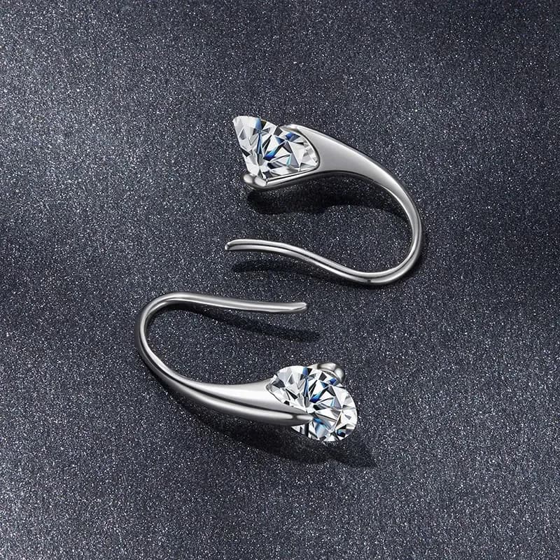 Boucles d’oreilles torsadées en moissanite 1 ct en argent 925