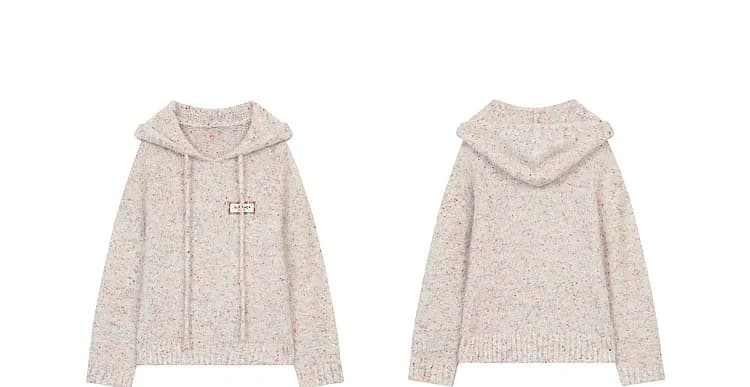 Pull à capuche fleuri ample ELFSACK en maille douce