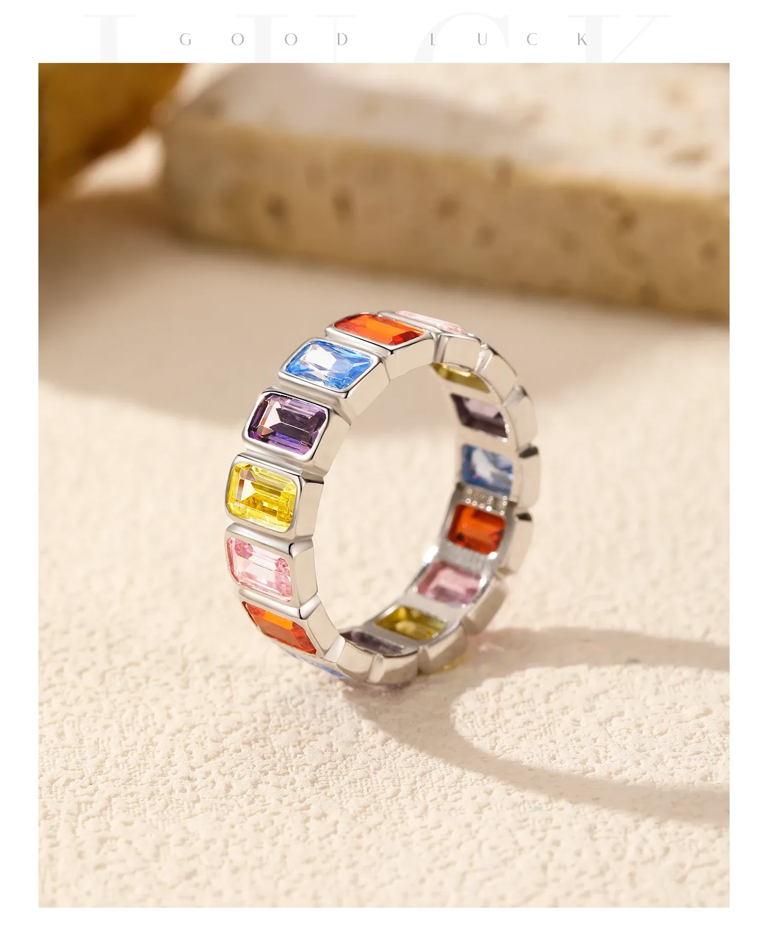 Bague trèfle cœur en argent 925 MODIAN avec zircons