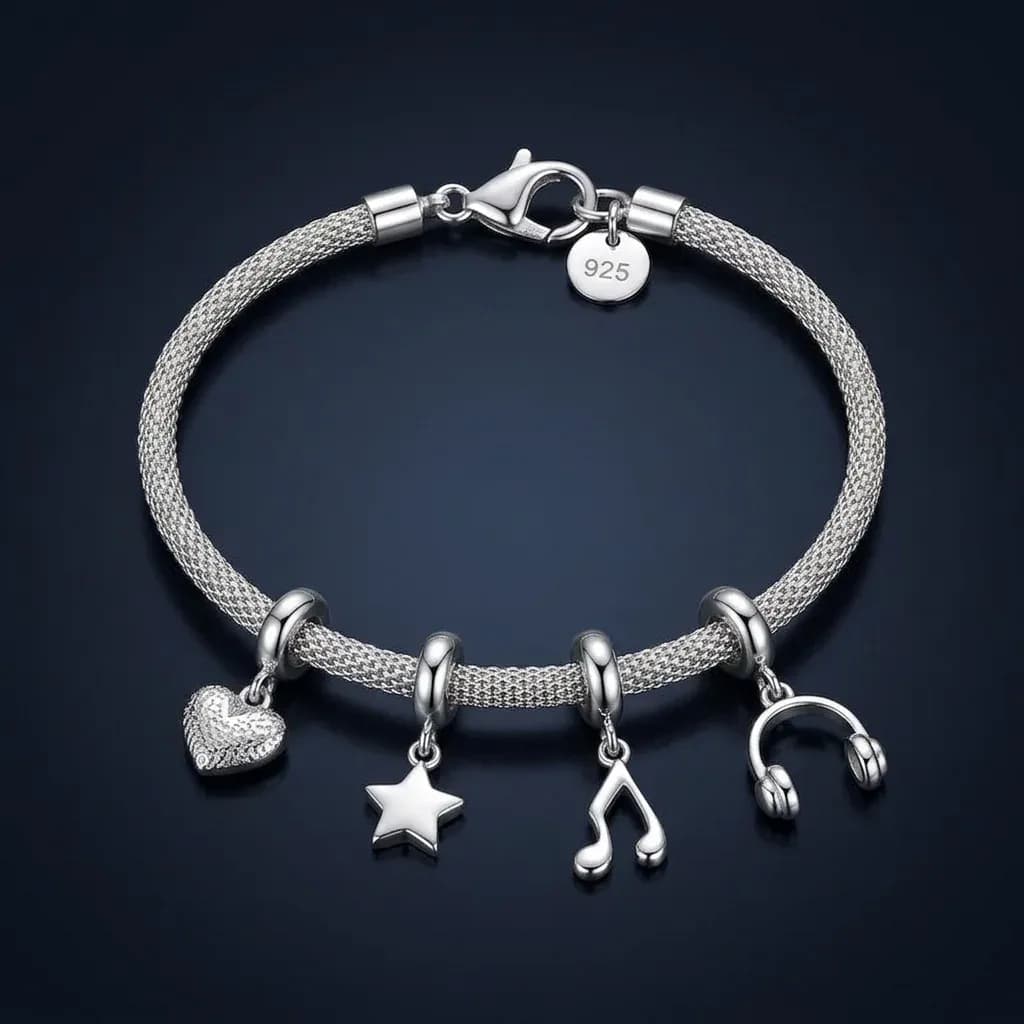 Bracelet breloques argent 925 WOSTU
